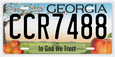 GA license plate CCR7488