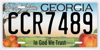 GA license plate CCR7489
