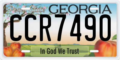 GA license plate CCR7490