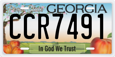 GA license plate CCR7491