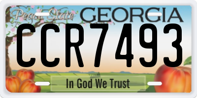 GA license plate CCR7493