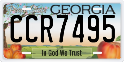 GA license plate CCR7495