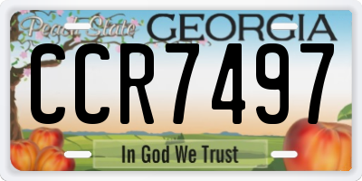 GA license plate CCR7497