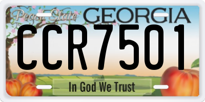 GA license plate CCR7501