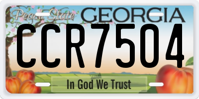 GA license plate CCR7504