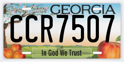GA license plate CCR7507