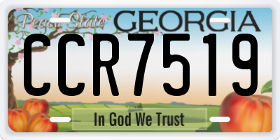 GA license plate CCR7519