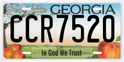 GA license plate CCR7520
