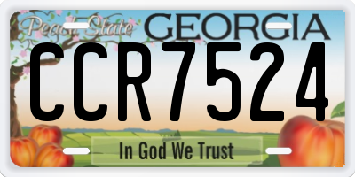 GA license plate CCR7524