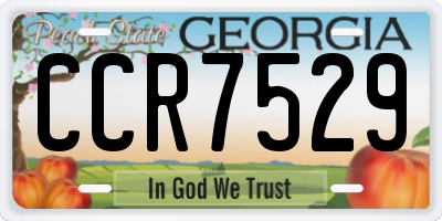 GA license plate CCR7529