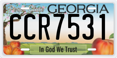 GA license plate CCR7531