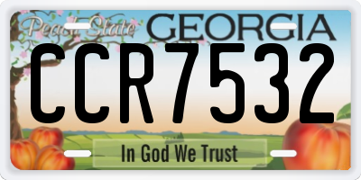 GA license plate CCR7532