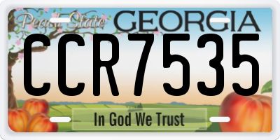 GA license plate CCR7535
