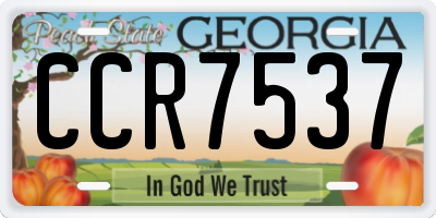 GA license plate CCR7537