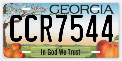 GA license plate CCR7544