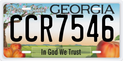 GA license plate CCR7546
