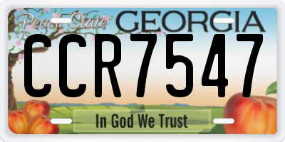 GA license plate CCR7547
