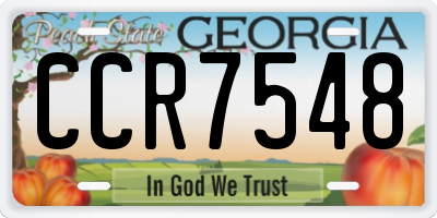 GA license plate CCR7548