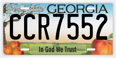 GA license plate CCR7552