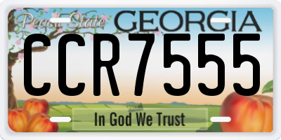 GA license plate CCR7555