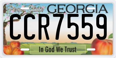GA license plate CCR7559