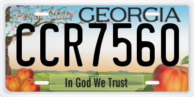 GA license plate CCR7560