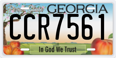 GA license plate CCR7561