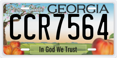 GA license plate CCR7564