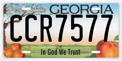 GA license plate CCR7577