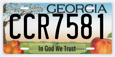 GA license plate CCR7581