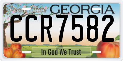 GA license plate CCR7582