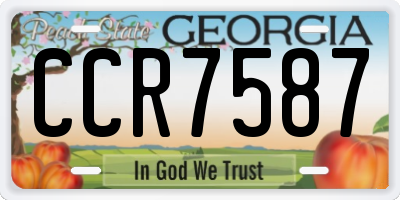 GA license plate CCR7587