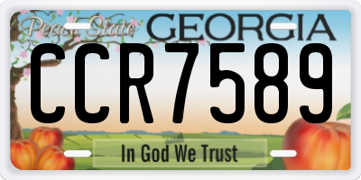 GA license plate CCR7589