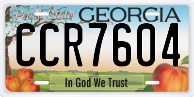 GA license plate CCR7604