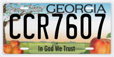 GA license plate CCR7607