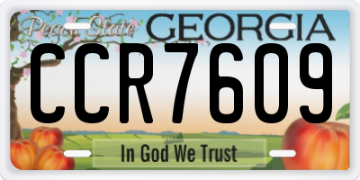 GA license plate CCR7609