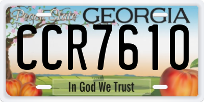 GA license plate CCR7610