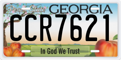 GA license plate CCR7621