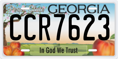 GA license plate CCR7623