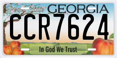 GA license plate CCR7624