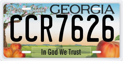 GA license plate CCR7626