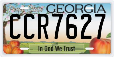 GA license plate CCR7627
