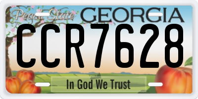 GA license plate CCR7628