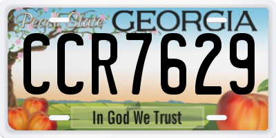 GA license plate CCR7629