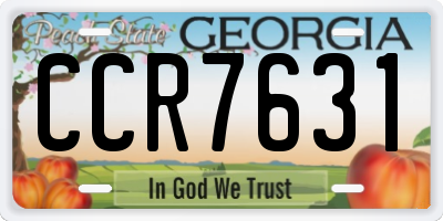 GA license plate CCR7631