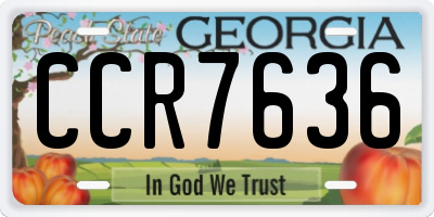 GA license plate CCR7636