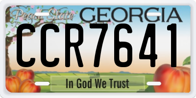 GA license plate CCR7641