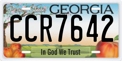 GA license plate CCR7642