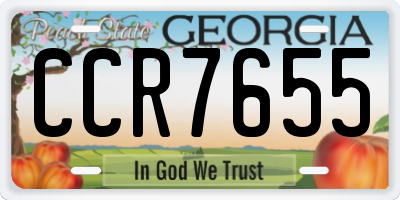 GA license plate CCR7655