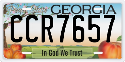 GA license plate CCR7657